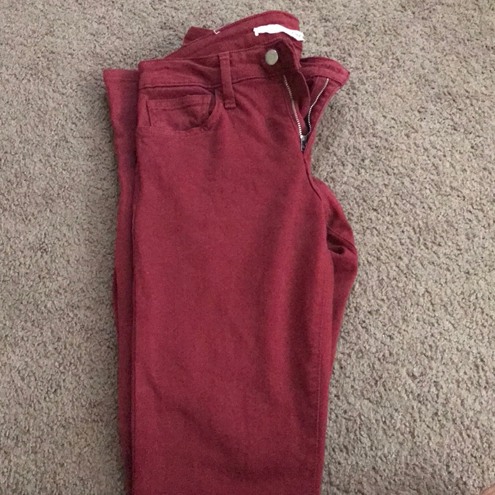 Burgundy jeans size 4 skinny